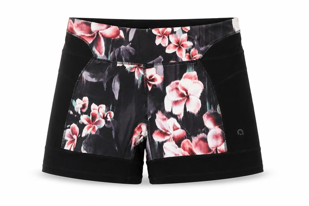 Hyba Women's Black Floral Athletic Skort M Quick Dry Stretch