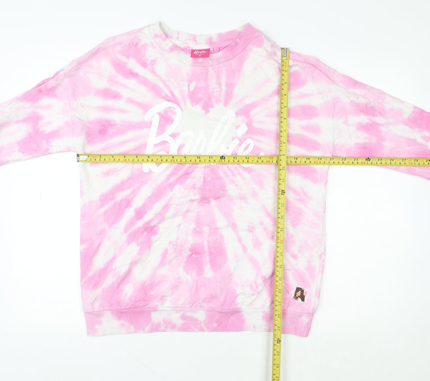 Next Barbie Women Pink Tie Dye Crew Neck Pullover Sweatshirt M