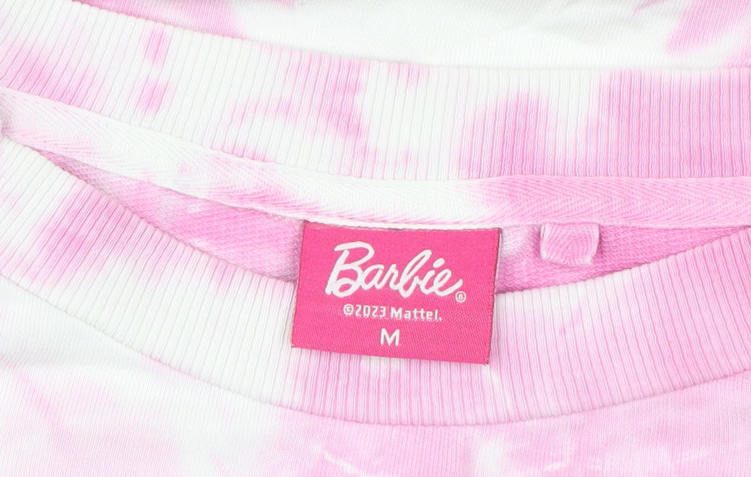 Next Barbie Women Pink Tie Dye Crew Neck Pullover Sweatshirt M