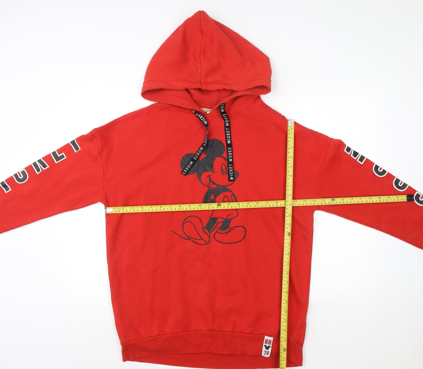 Disney Mickey Mouse Red Hoodie Women S 10/12 Pullover Cotton Graphic
