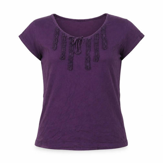 La Redoute Creation Womens Purple Cotton Scoop Neck T-Shirt M