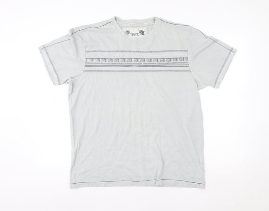Next Women Grey Cotton Basic Short Sleeve T-Shirt Size L