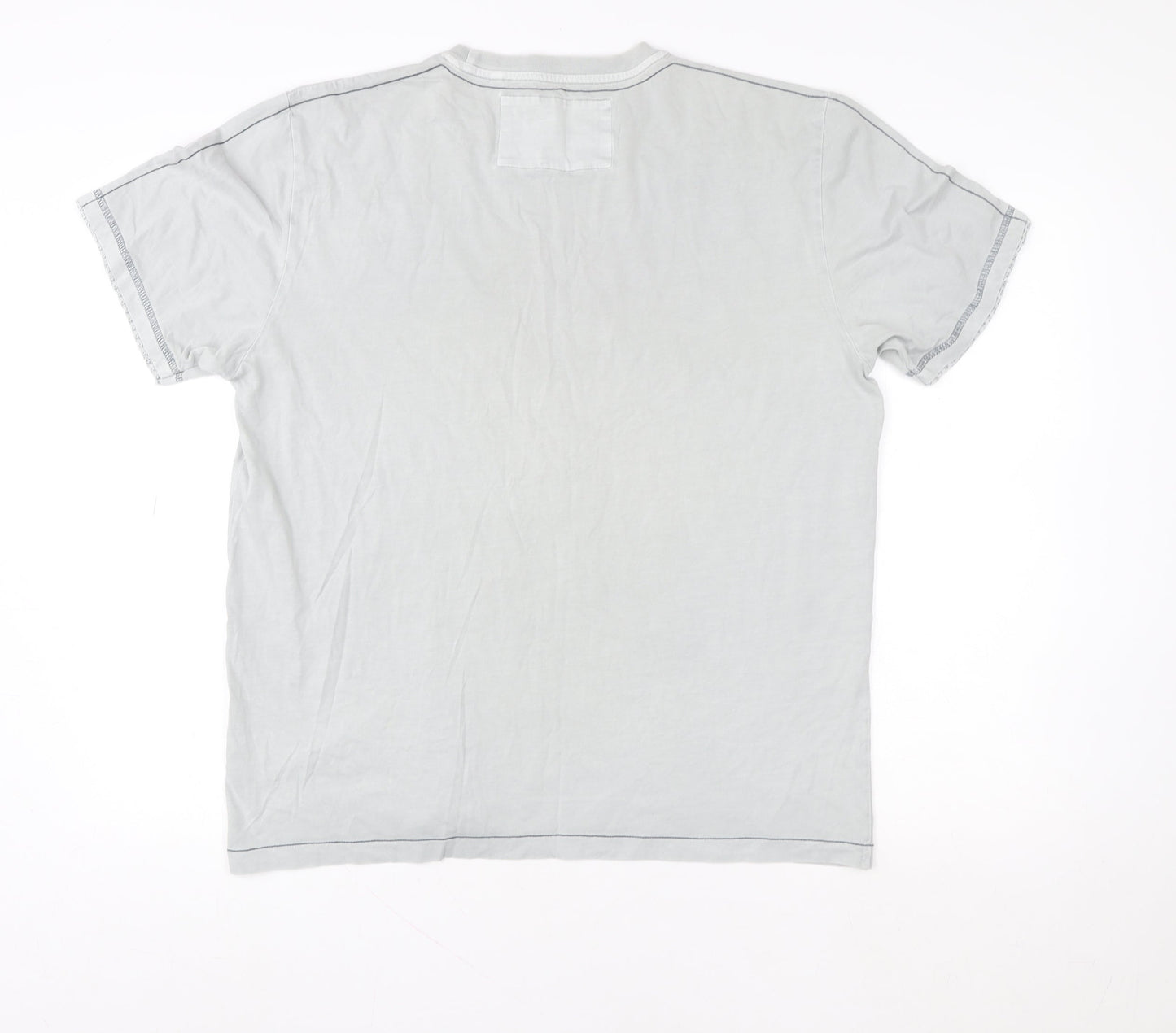 Next Women Grey Cotton Basic Short Sleeve T-Shirt Size L