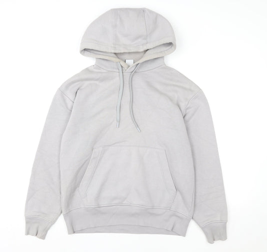 ZARA Women Grey Pullover Hoodie Size S Soft Fleece Lined Casual