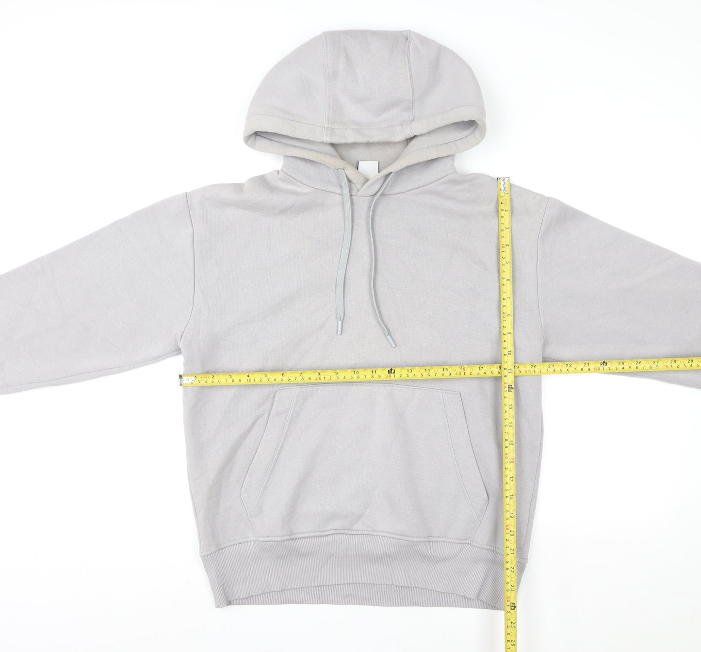 ZARA Women Grey Pullover Hoodie Size S Soft Fleece Lined Casual