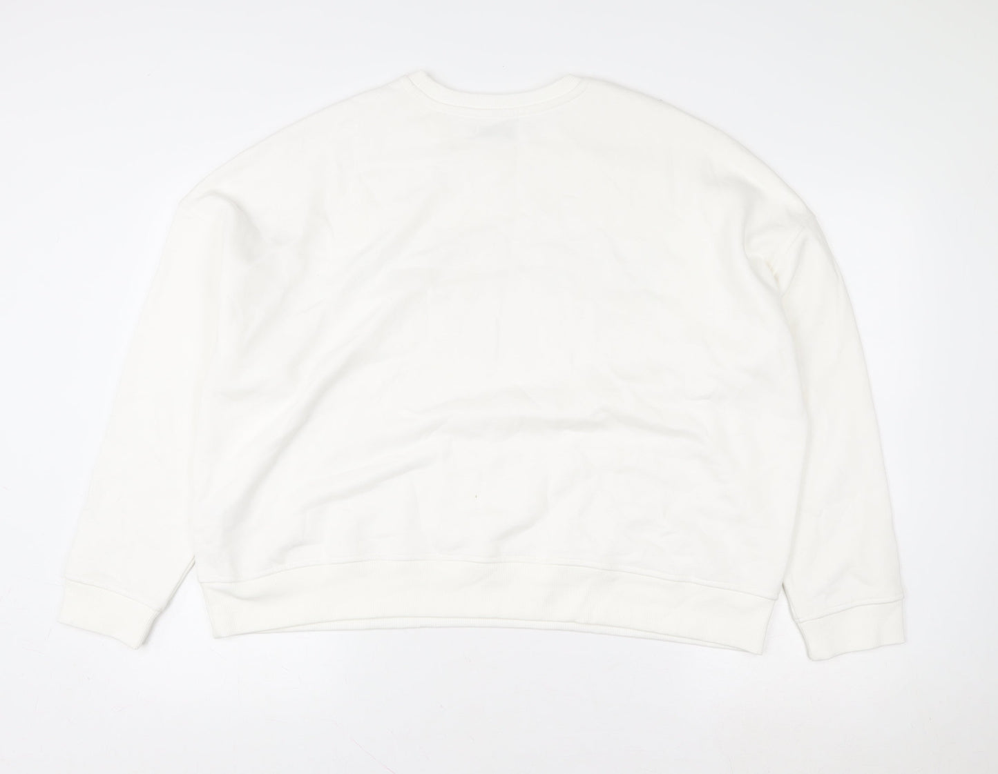 Papaya Women White Downtown Los Angeles Print Sweatshirt XL