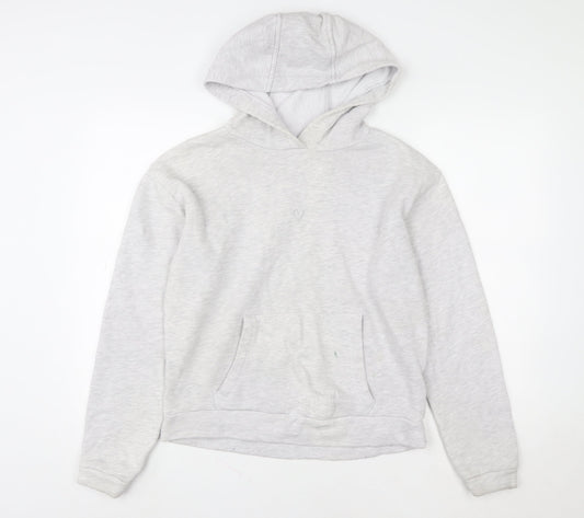 Topshop Women Grey Size 8 Pullover Hoodie with Kangaroo Pocket