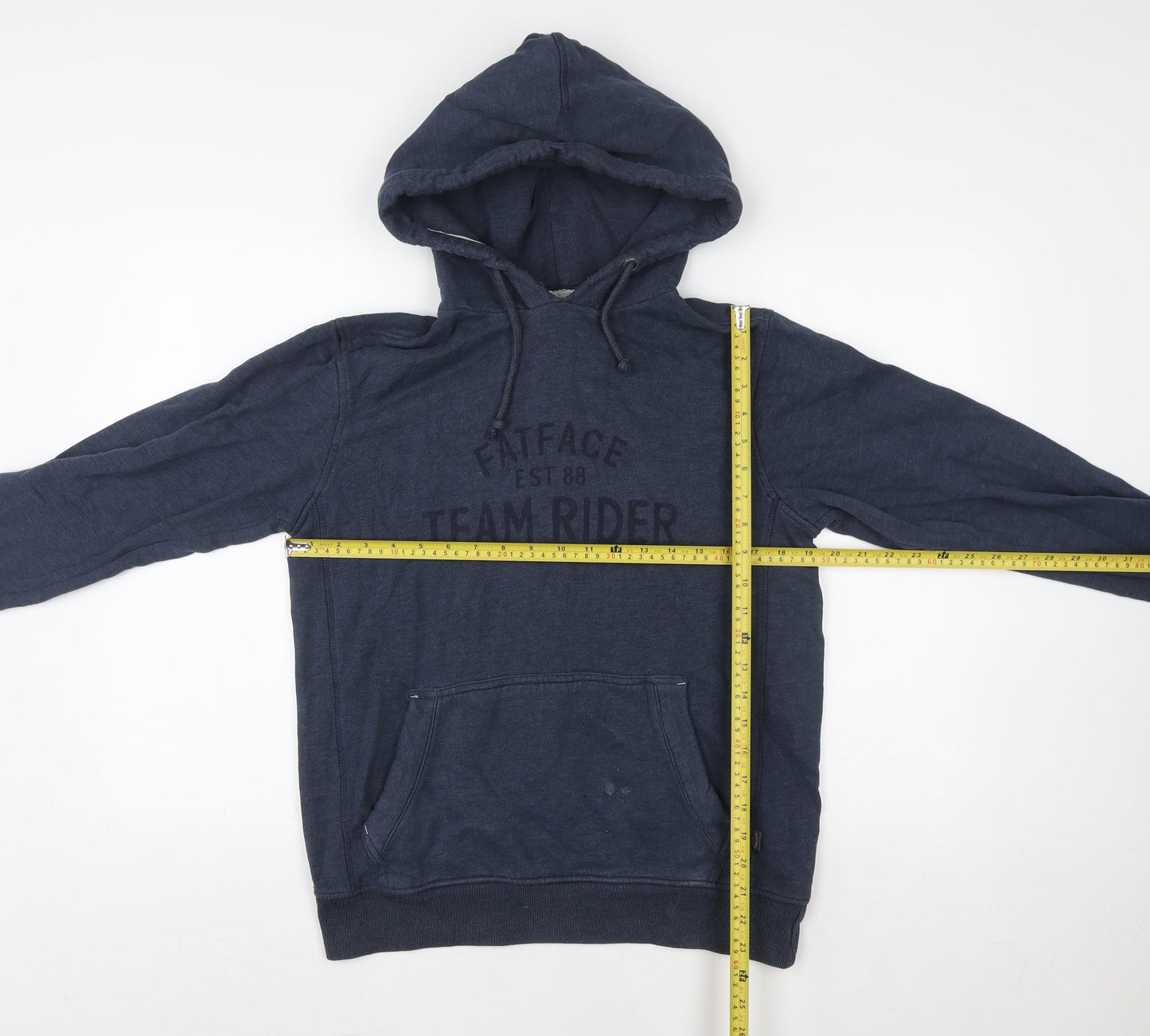 Fat Face Mens Blue Pullover Hoodie Size S Team Rider Cotton