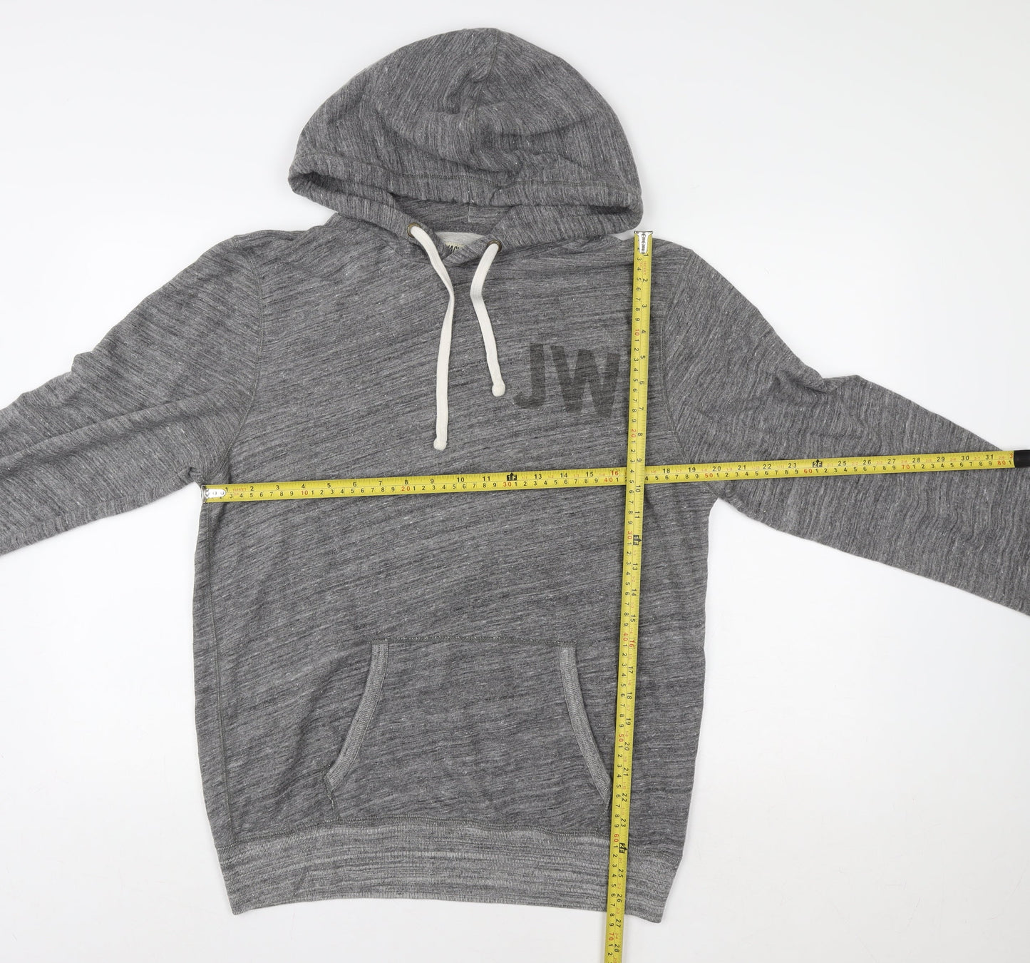 Jack Wills Men's Grey Pullover Hoodie Medium Logo Print