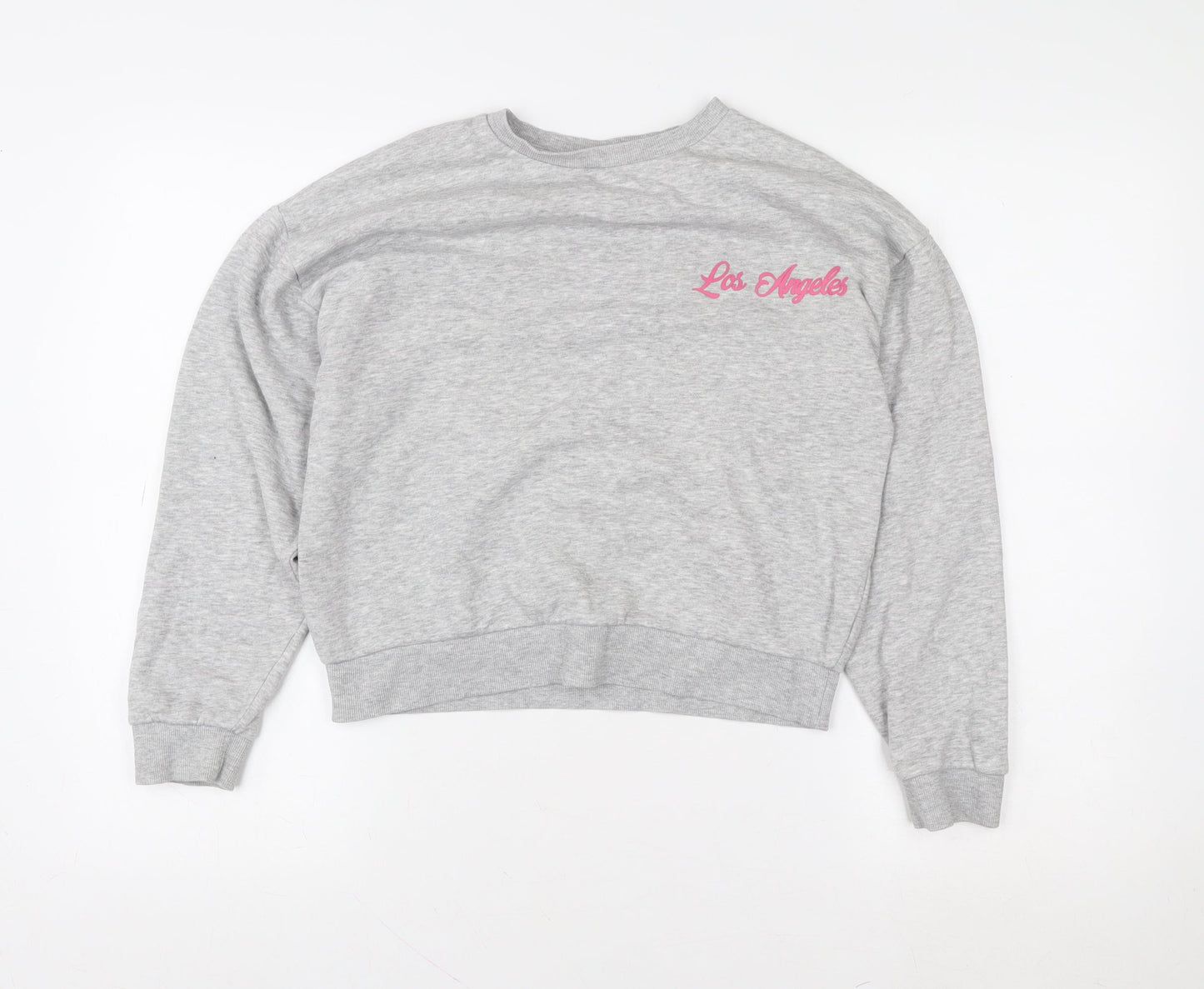 Matalan Girls Grey Los Angeles Graphic Sweatshirt 12 Years Pullover Cotton Blend