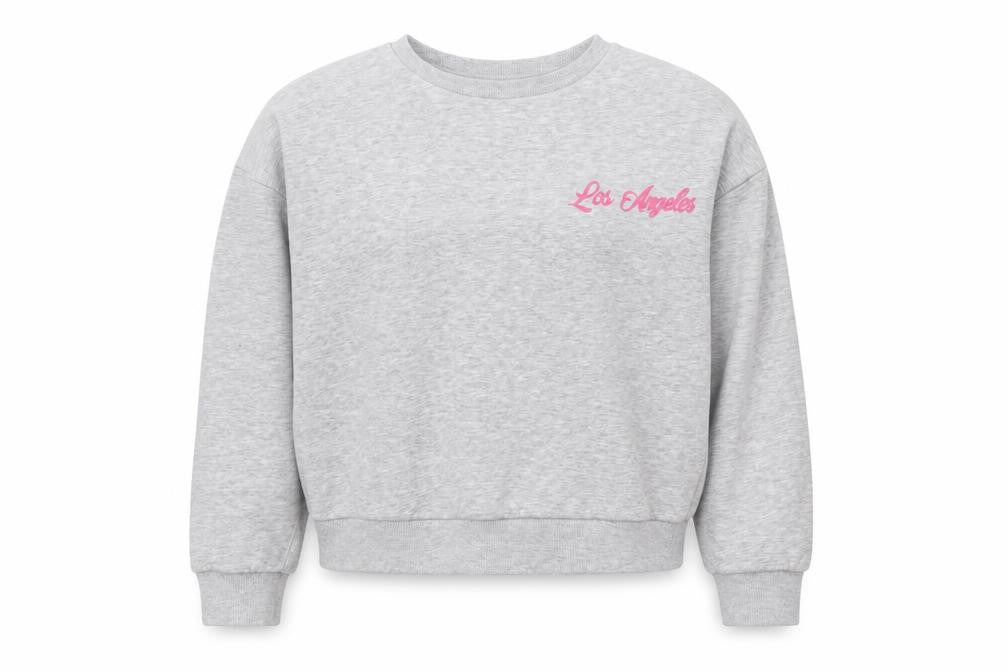 Matalan Girls Grey Los Angeles Graphic Sweatshirt 12 Years Pullover Cotton Blend