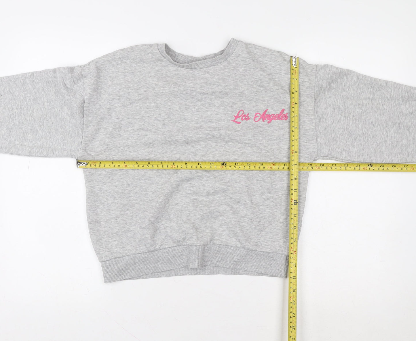Matalan Girls Grey Los Angeles Graphic Sweatshirt 12 Years Pullover Cotton Blend