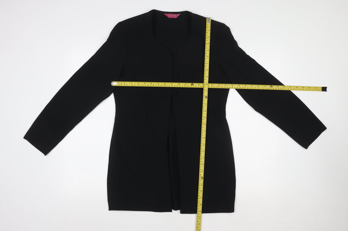 Richards Women’s Black Long Blazer Size 10 Smart Formal Jacket