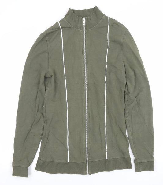 ASOS Men's Green Full Zip High Neck Sweatshirt Size S