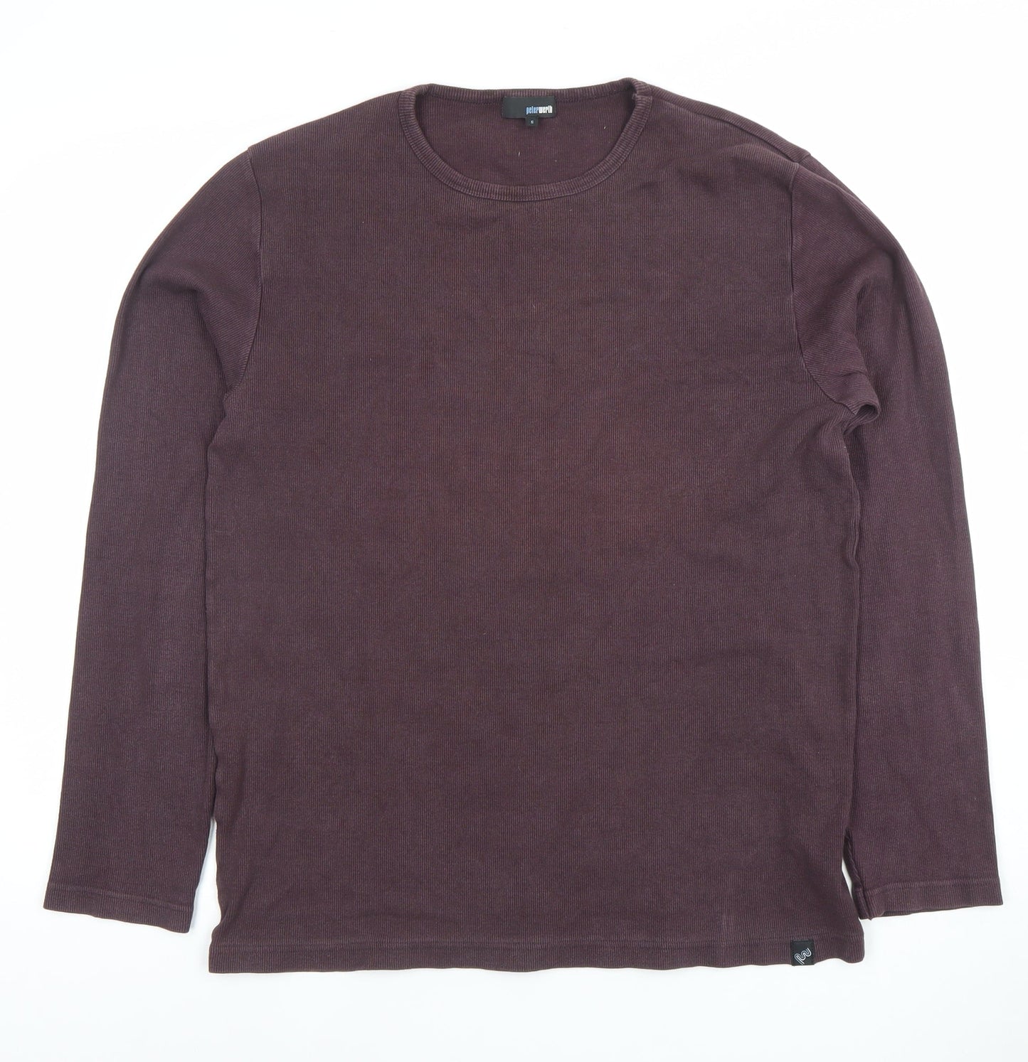 Peter Werth Men's Brown Long Sleeve Crew Neck Cotton Sweatshirt L
