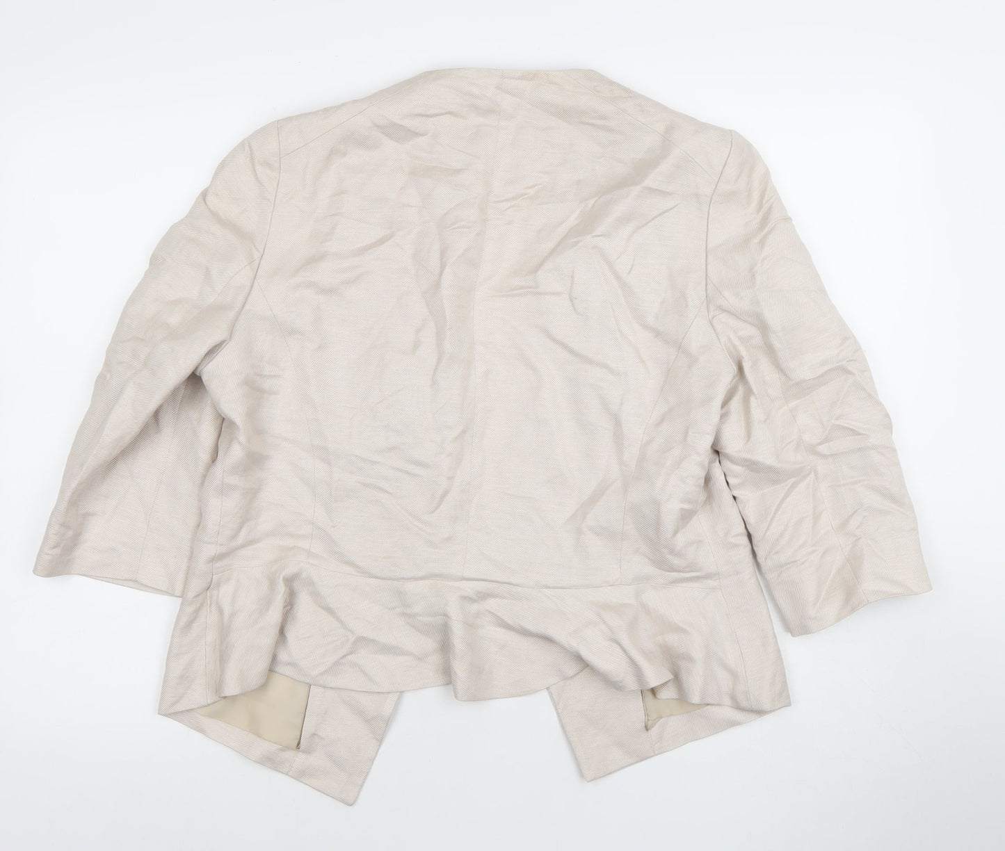 Principles by Ben de Lisi Petite Beige Linen Blend Suit Jacket Size 16