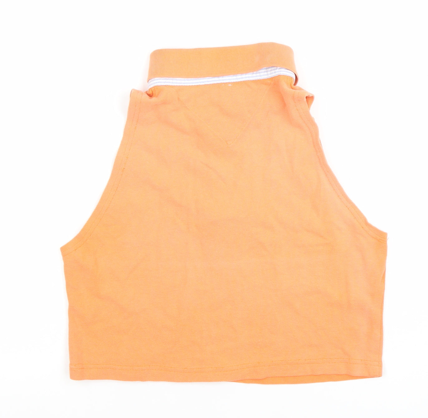 Tommy Hilfiger Women's Orange Cropped Polo Top Sleeveless L