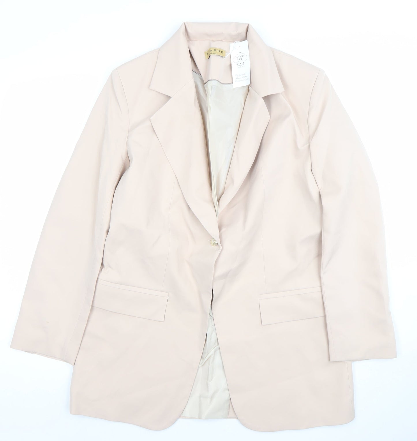 Sempre Women Beige Size 8 Tailored Blazer Jacket