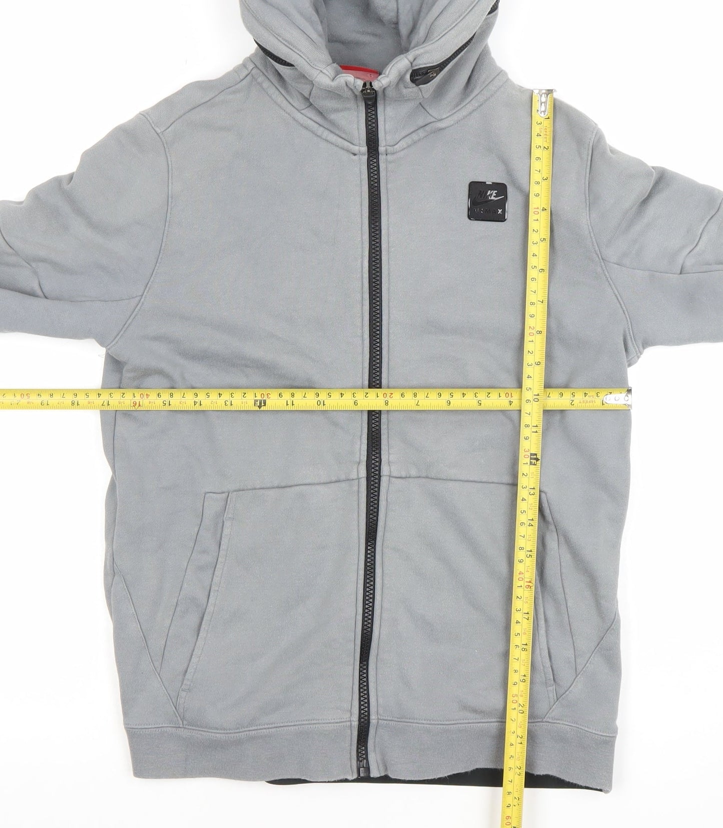Nike Boys Grey Full Zip Air Max Hoodie XL 13-15 Years Cotton Blend