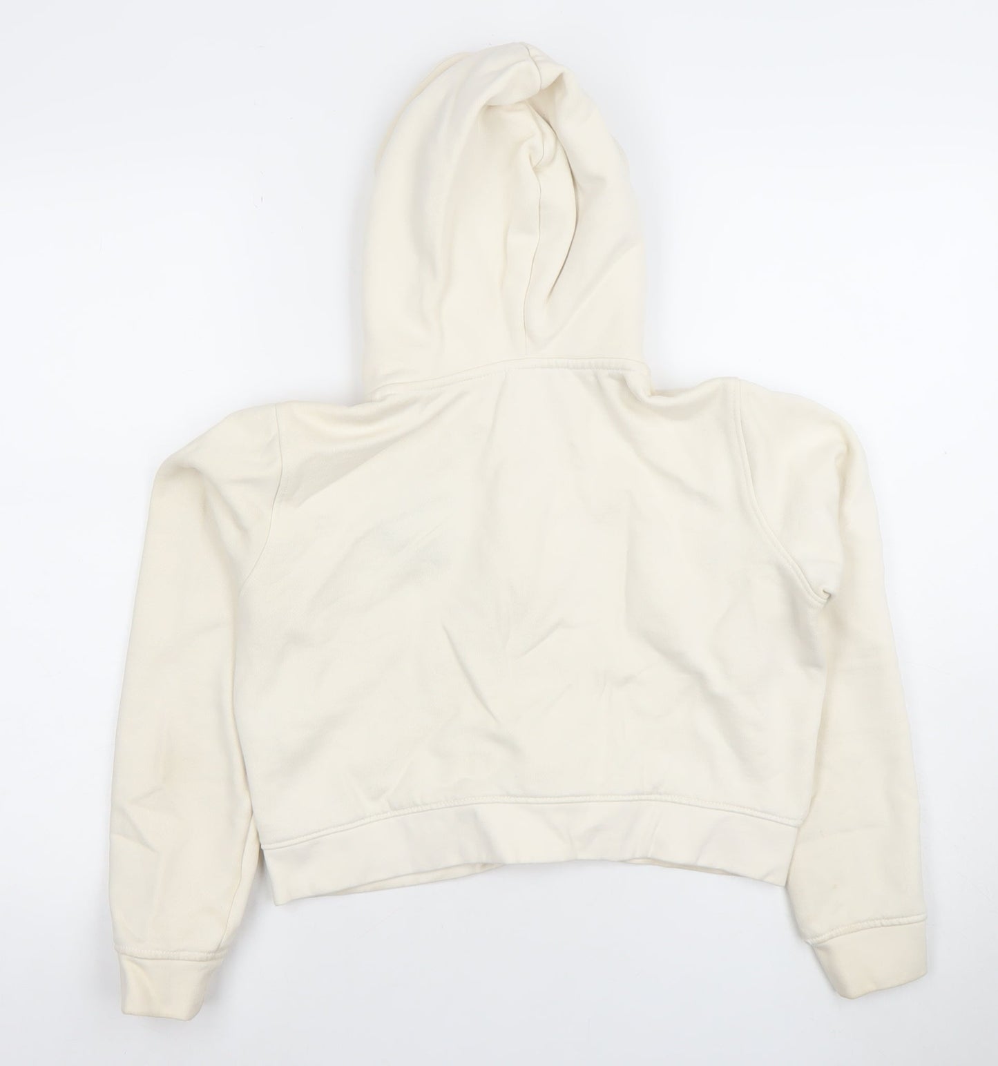 Slazenger Women Ivory Full Zip Hoodie UK 10 Cotton Blend Embroidered Logo