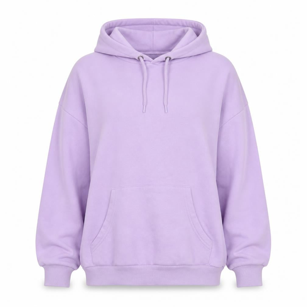 Monki Women Lilac Hoodie Medium Cotton Blend Drawstring Pullover