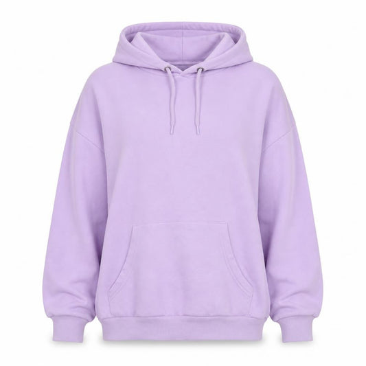 Monki Women Lilac Hoodie Medium Cotton Blend Drawstring Pullover