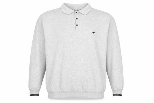 Easy Black Label Men's Grey 2XL Long Sleeve Polo Shirt
