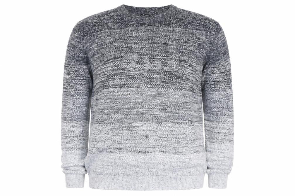 Next Men’s Grey Gradient Cotton Acrylic Knit Jumper XL Crew Neck