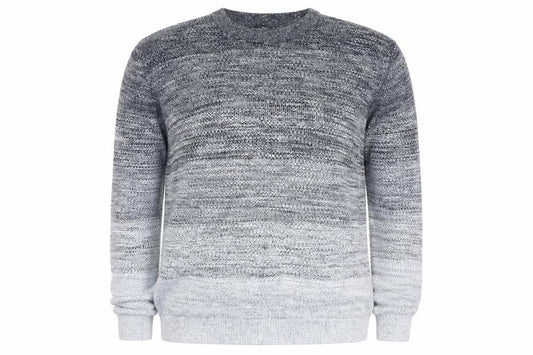 Next Men’s Grey Gradient Cotton Acrylic Knit Jumper XL Crew Neck