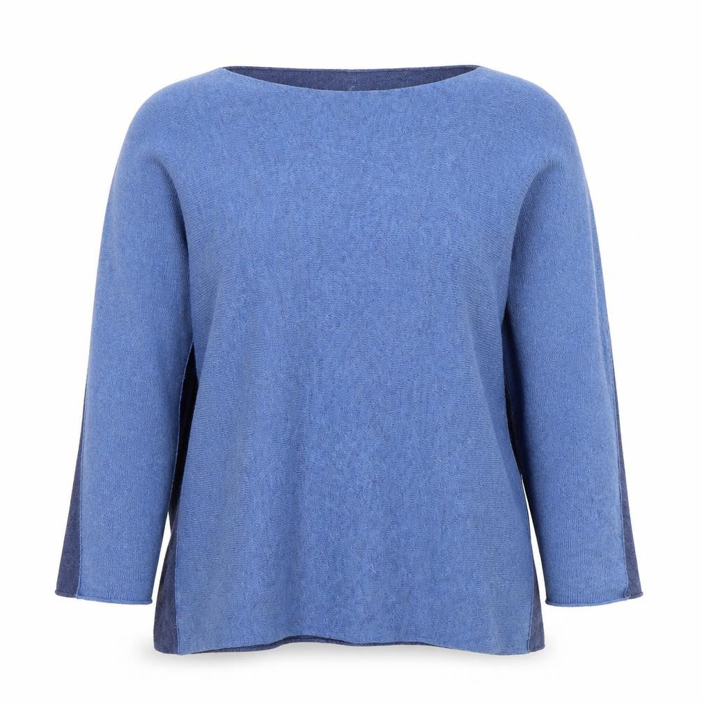 Collezione Gaia Womens Blue Wool Blend Pullover Jumper M Boat Neck
