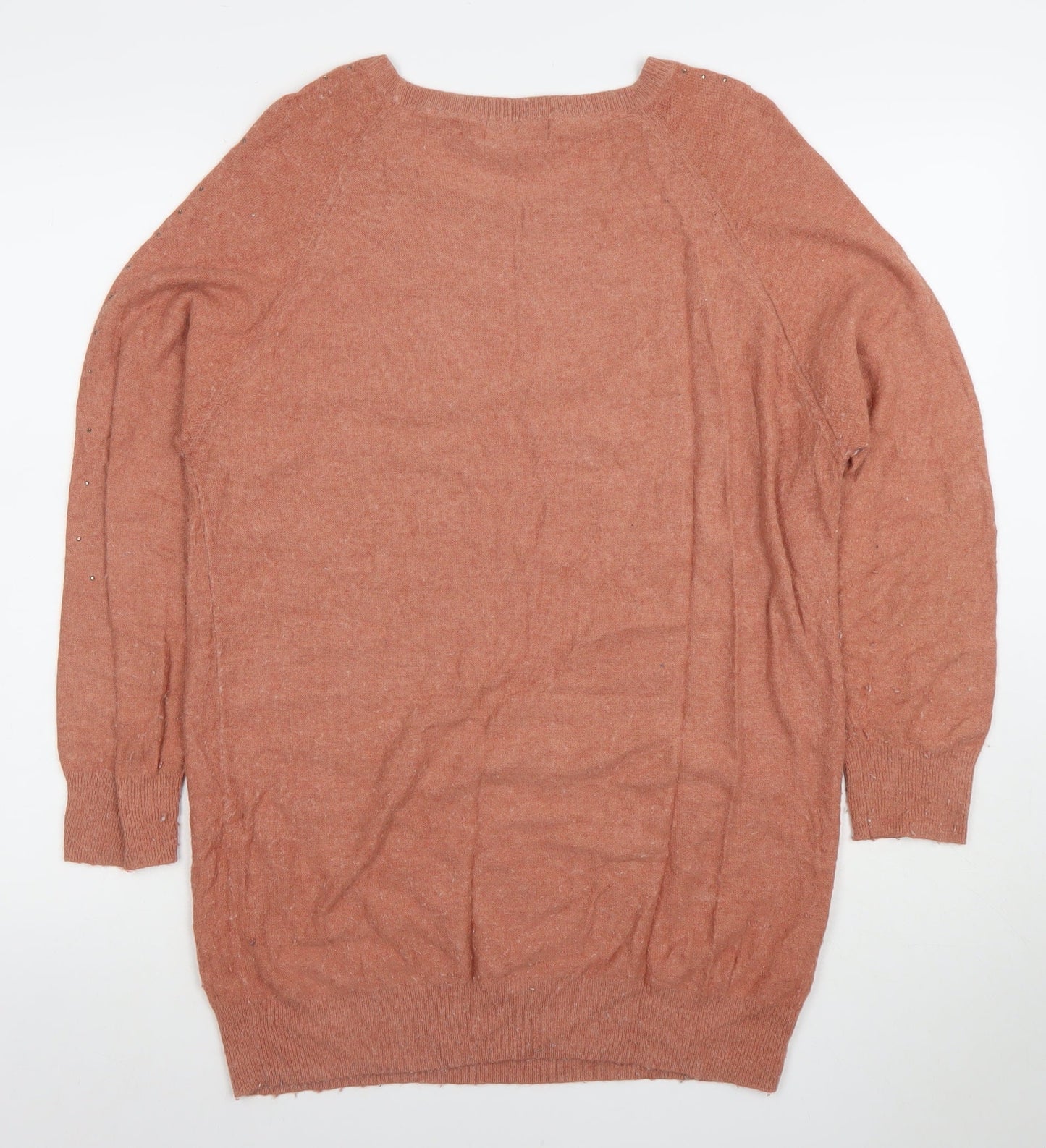 Next Women’s Brown Angora Blend Studded Knit Jumper Size 10