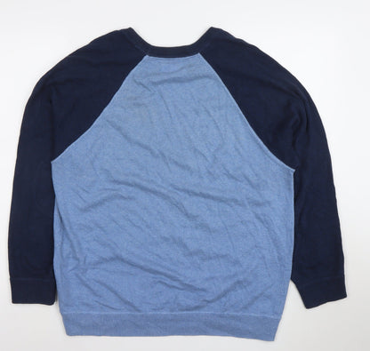 Close-up detail of ESPRIT Men's Blue XXL Crew Neck jumper