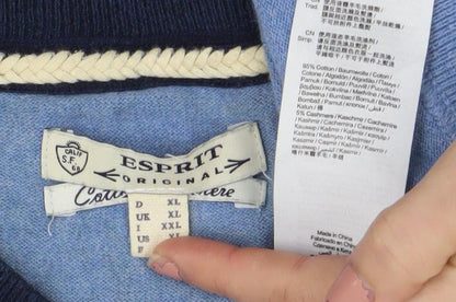 Brand and care label for ESPRIT Men's Blue XXL Crew Neck jumper