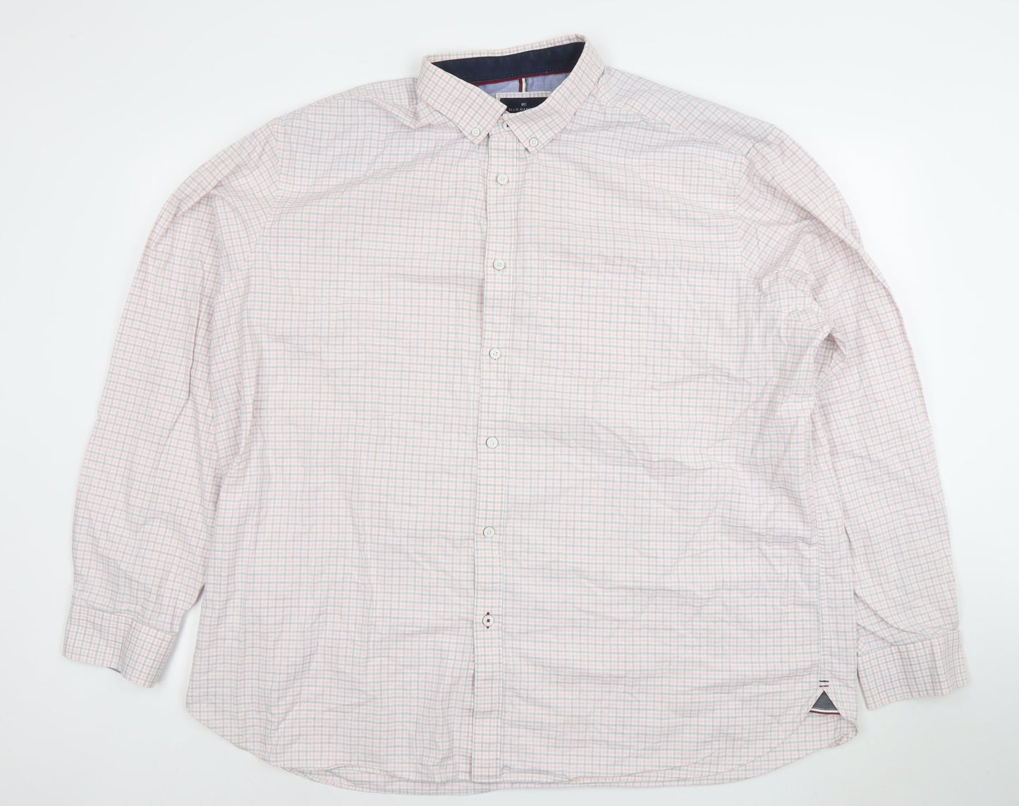 Blue Harbour Men's Pink Check Long Sleeve Cotton Dress Shirt 3XL Regular Fit