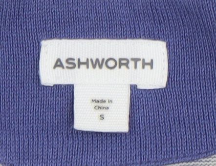 Ashworth Women's Blue V-Neck Cotton Pullover Jumper Size S