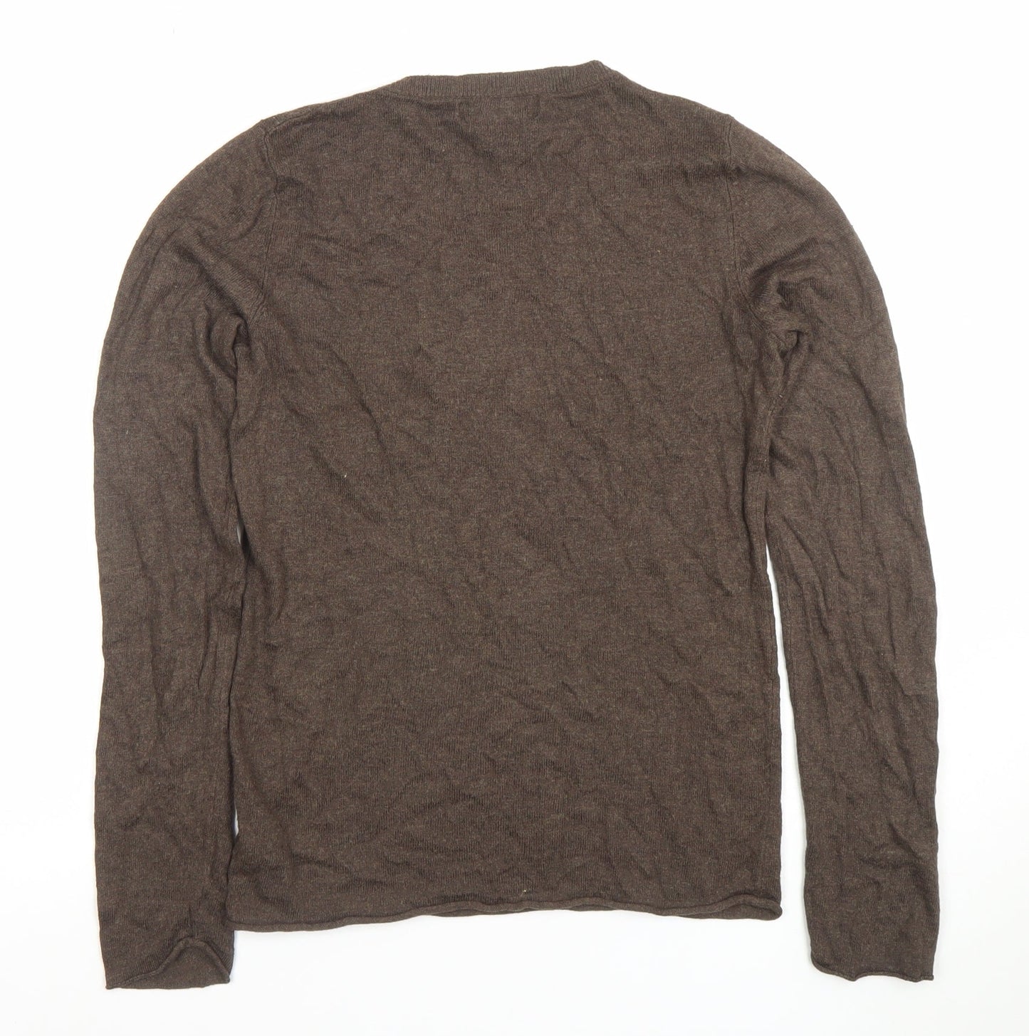 Moschino Women's Brown V-Neck Knit Jumper Size S