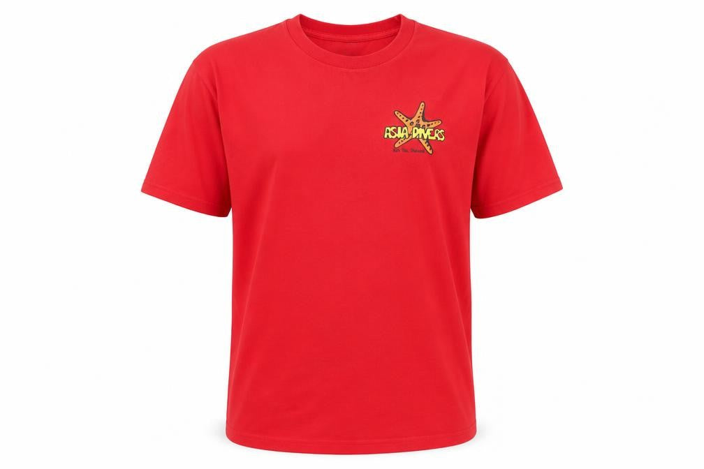 Manga Mens Red Asia Divers Graphic Cotton Short Sleeve T-Shirt L