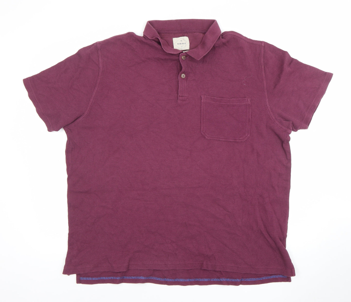 White Stuff Men's Purple Cotton Polo Shirt Size 2XL