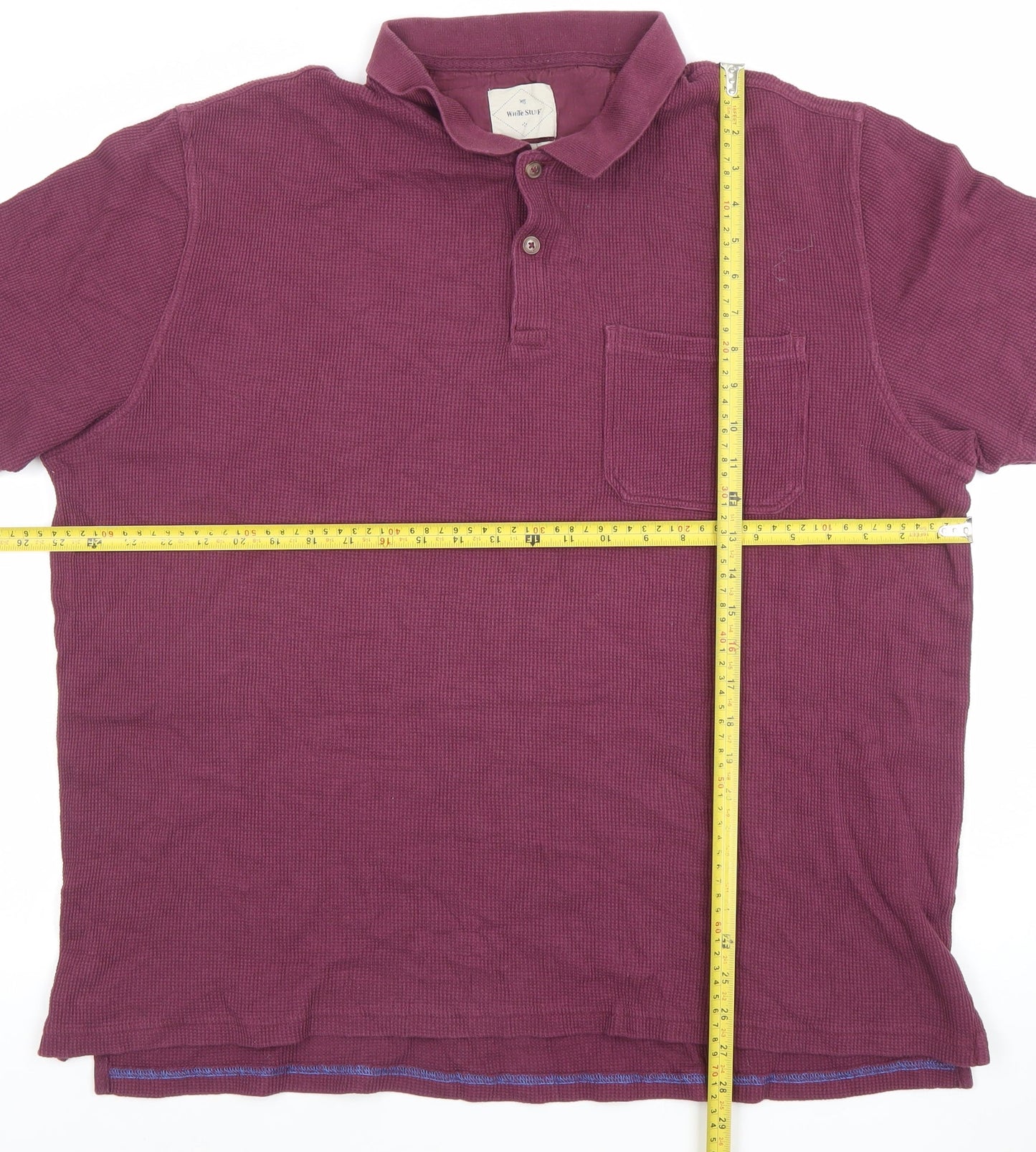 White Stuff Men's Purple Cotton Polo Shirt Size 2XL