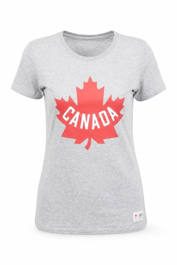 Hudson's Bay Women’s Grey Canada T-Shirt Size L Cotton Blend