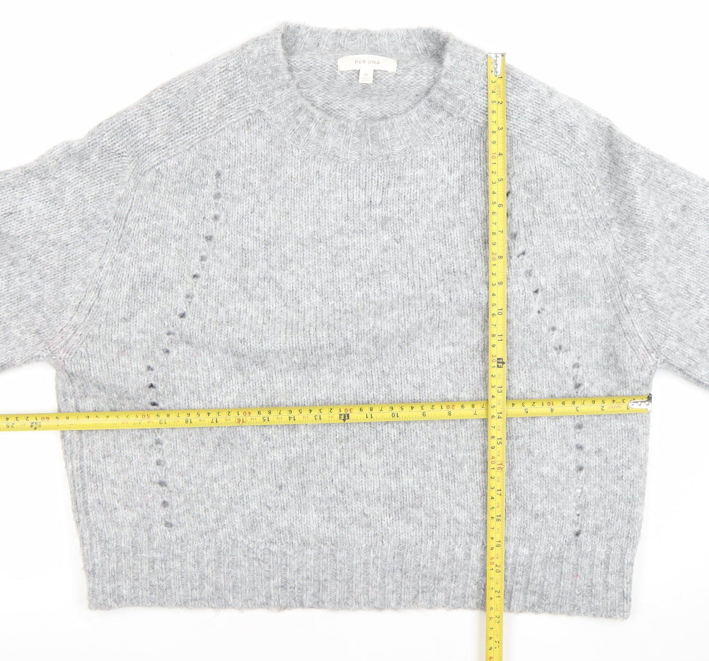 Marks and Spencer Per Una Women Grey Knit Alpaca Blend Jumper M