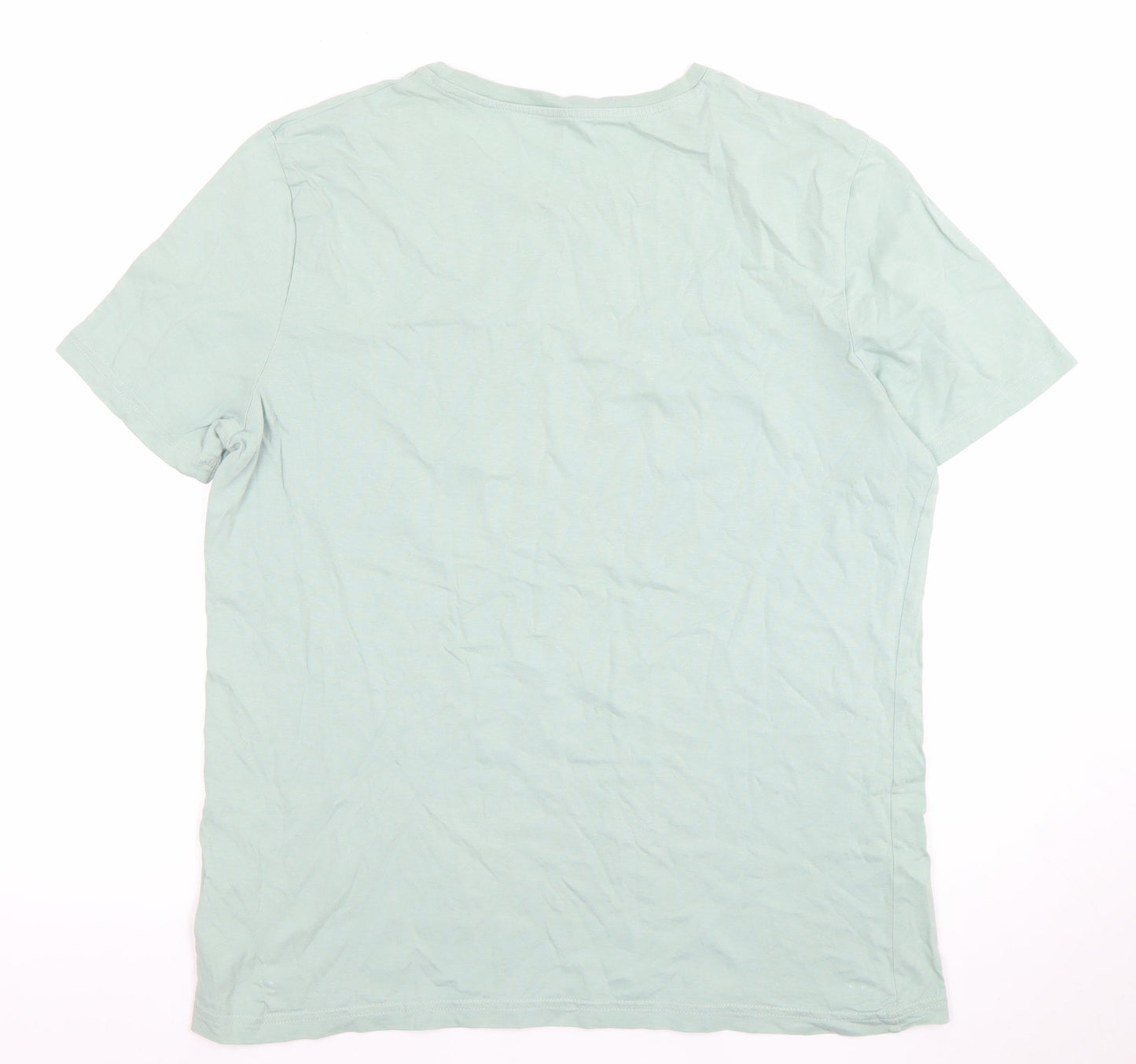 Marks and Spencer Men's Green California Graphic Regular Fit T-Shirt L
