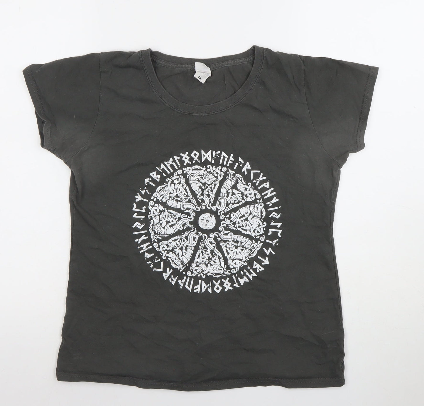 Fruit of the Loom Womens Black Graphic Cotton T-Shirt M