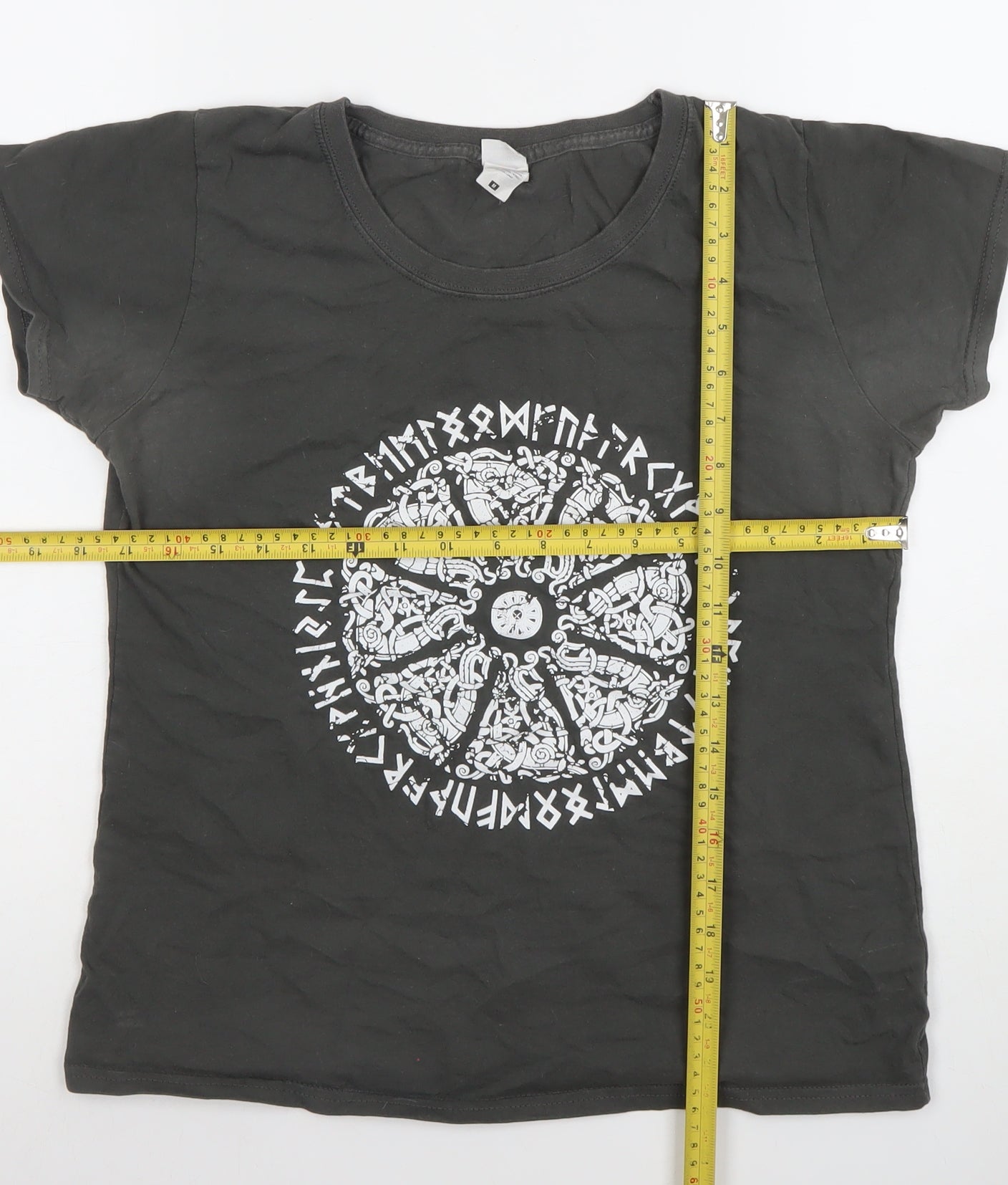 Fruit of the Loom Womens Black Graphic Cotton T-Shirt M
