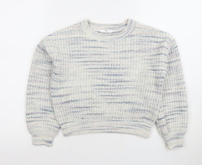 Marks & Spencer Girls Multicoloured Knit Pullover Jumper 9-10 Years
