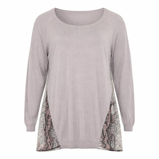 F&F Women’s Purple Snake Print Long Sleeve Tunic Top Size 18