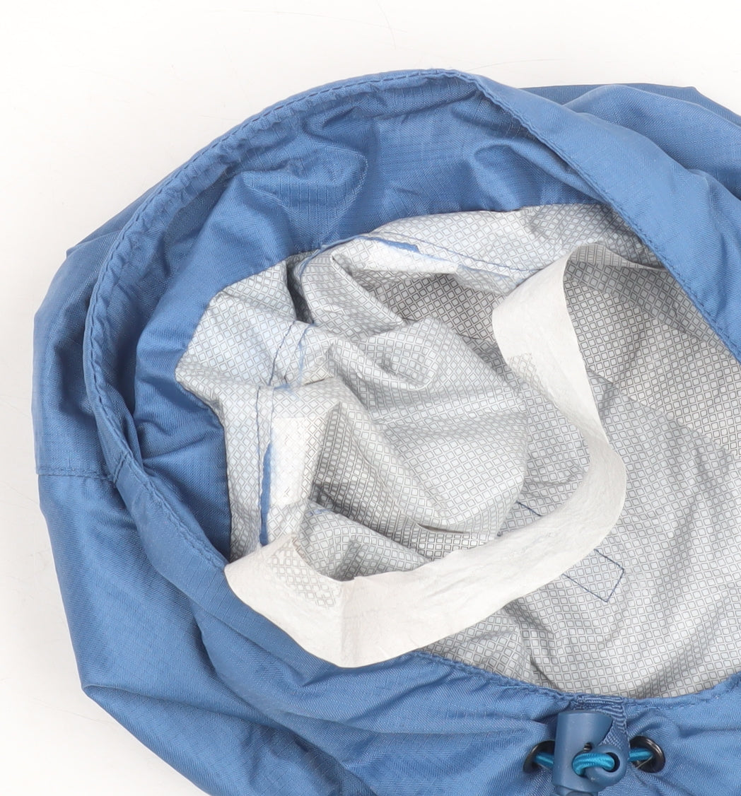 K-Way Boys Blue Grey Windbreaker Jacket 9-10 Years Hooded Lightweight