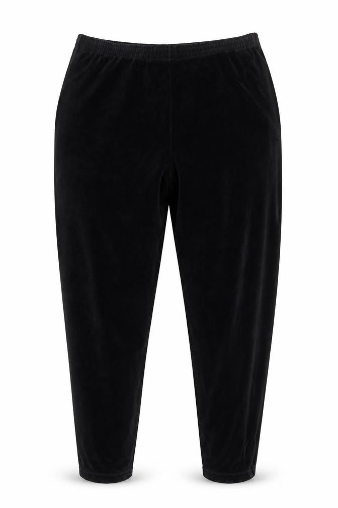 Robinsons Womens Black Velvet Cotton Blend Regular Fit Leggings Size 14