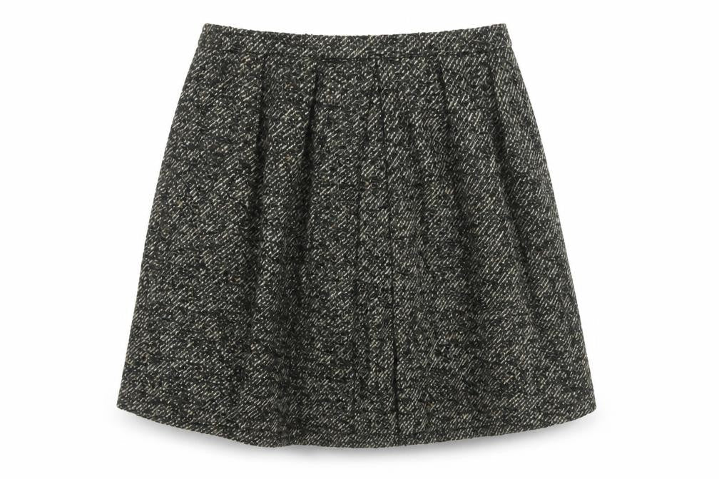 NW3 Women Grey Wool Blend Tweed A-Line Knee Length Skirt Size 16