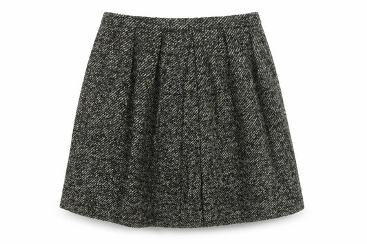 NW3 Women Grey Wool Blend Tweed A-Line Knee Length Skirt Size 16